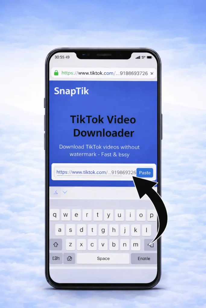 SnapTik – TikTok 无水印下载器(快速、免费 & HD) 3 How to paste link
